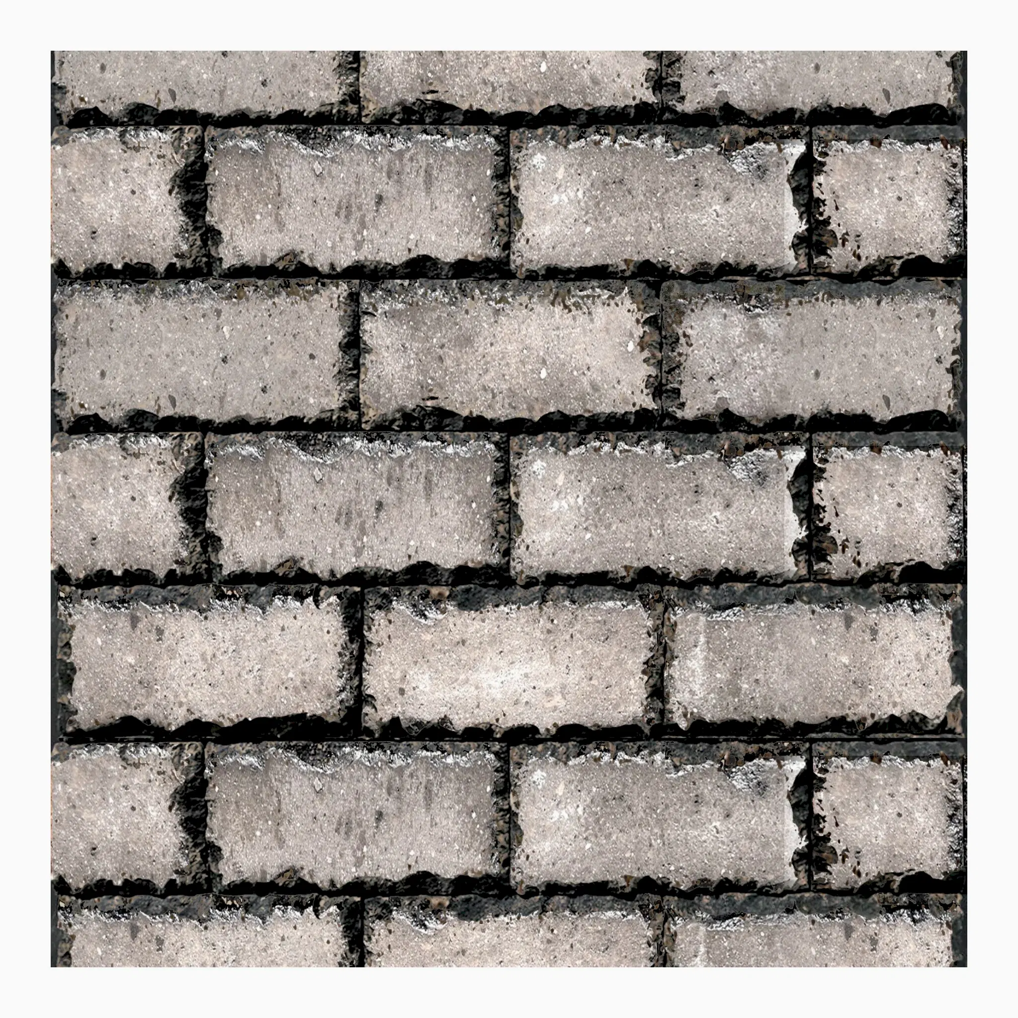 Antik Lav Taşı Kırma Tuğla Gri 10x20