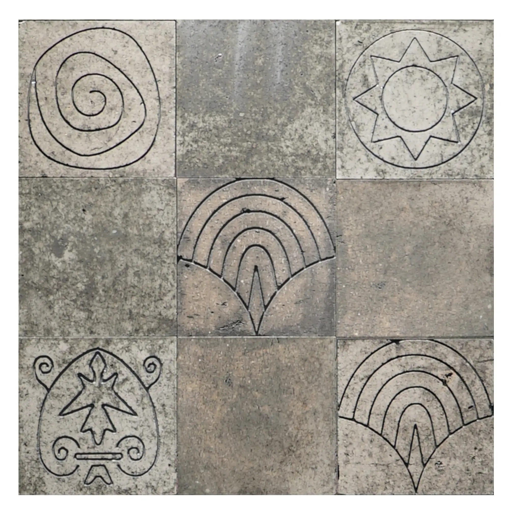 Antik Lav Taşı Tuğla Desenli Gri 15x15