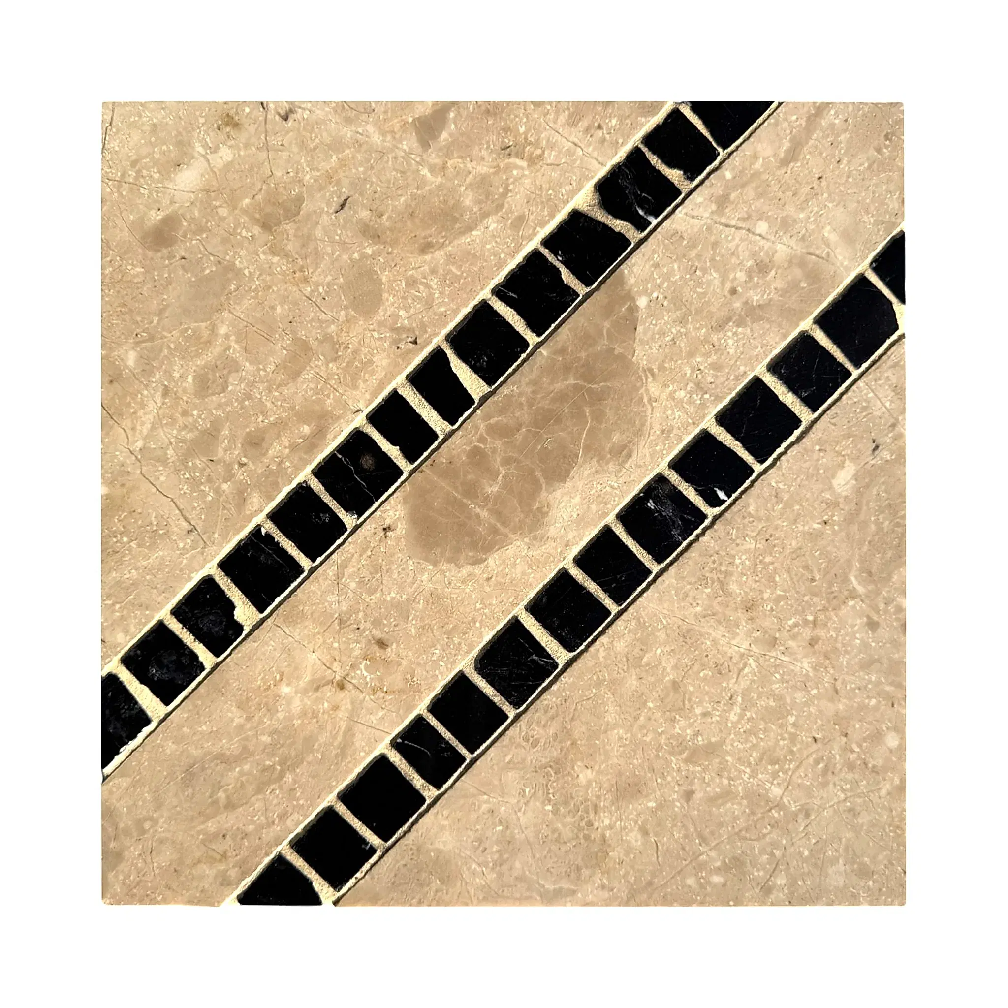 Canas Mermer Mozaik Karo Bej