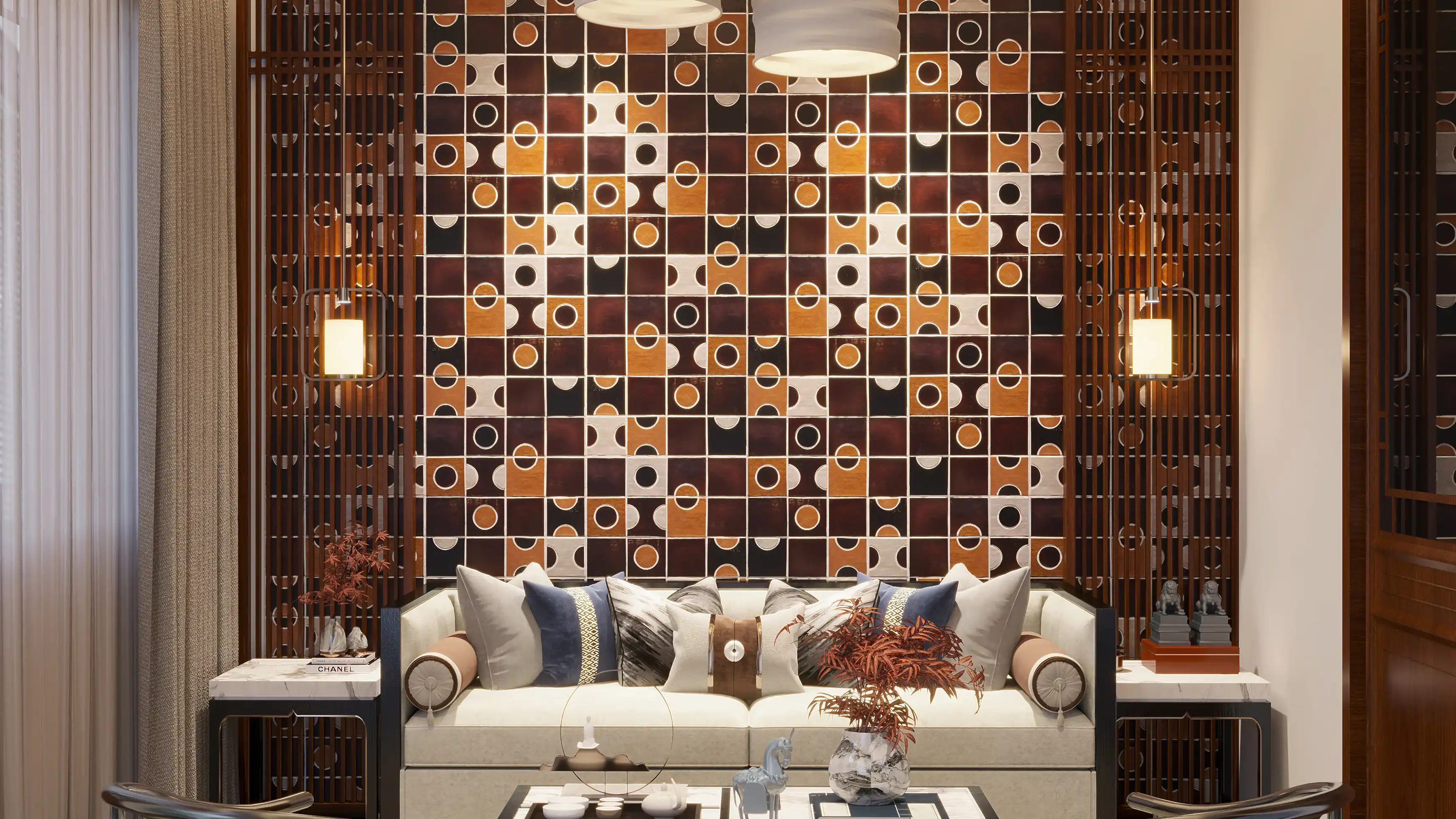 Circle Seramik Karo Kahverengi