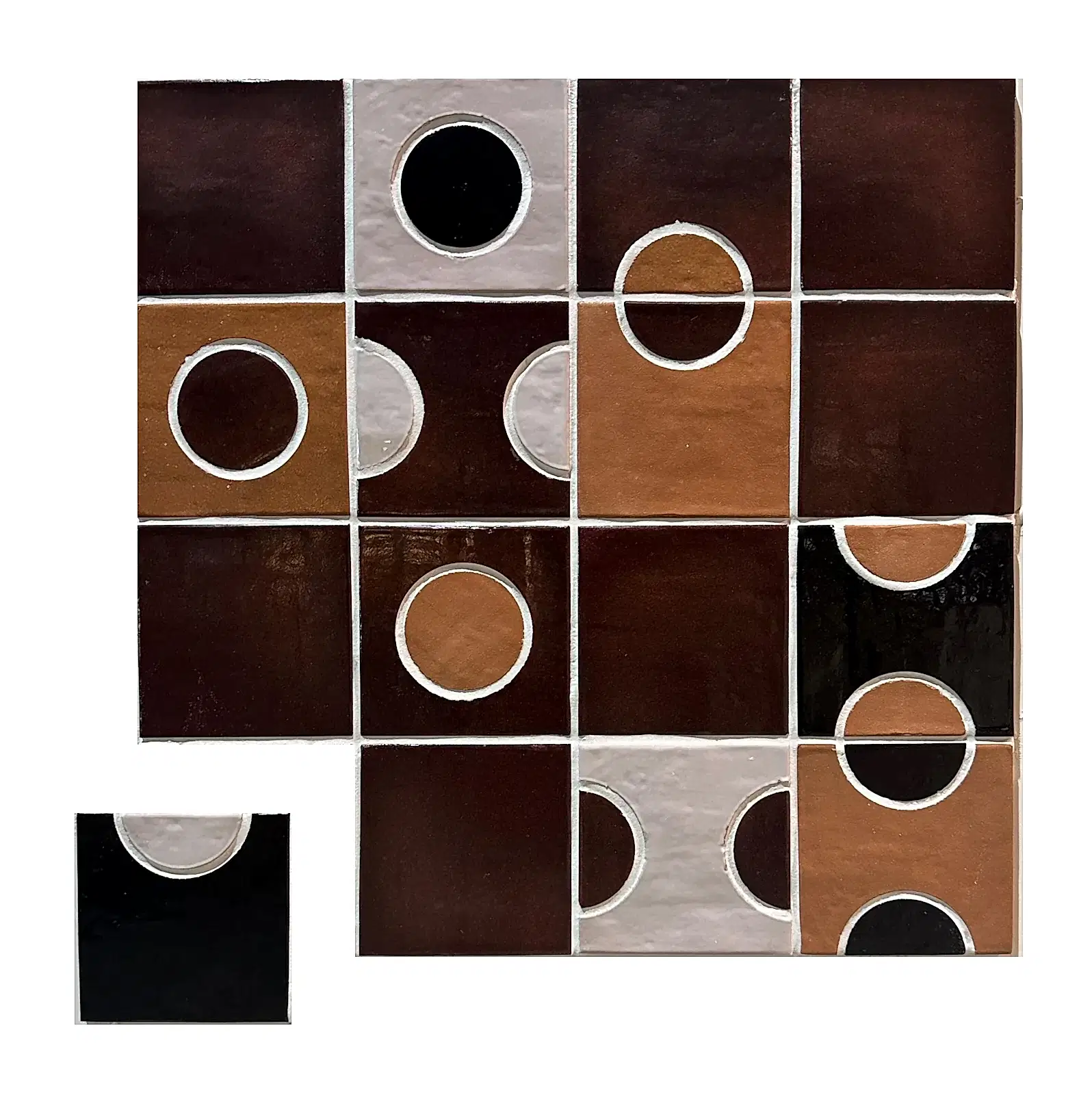 Circle Seramik Karo Kahverengi