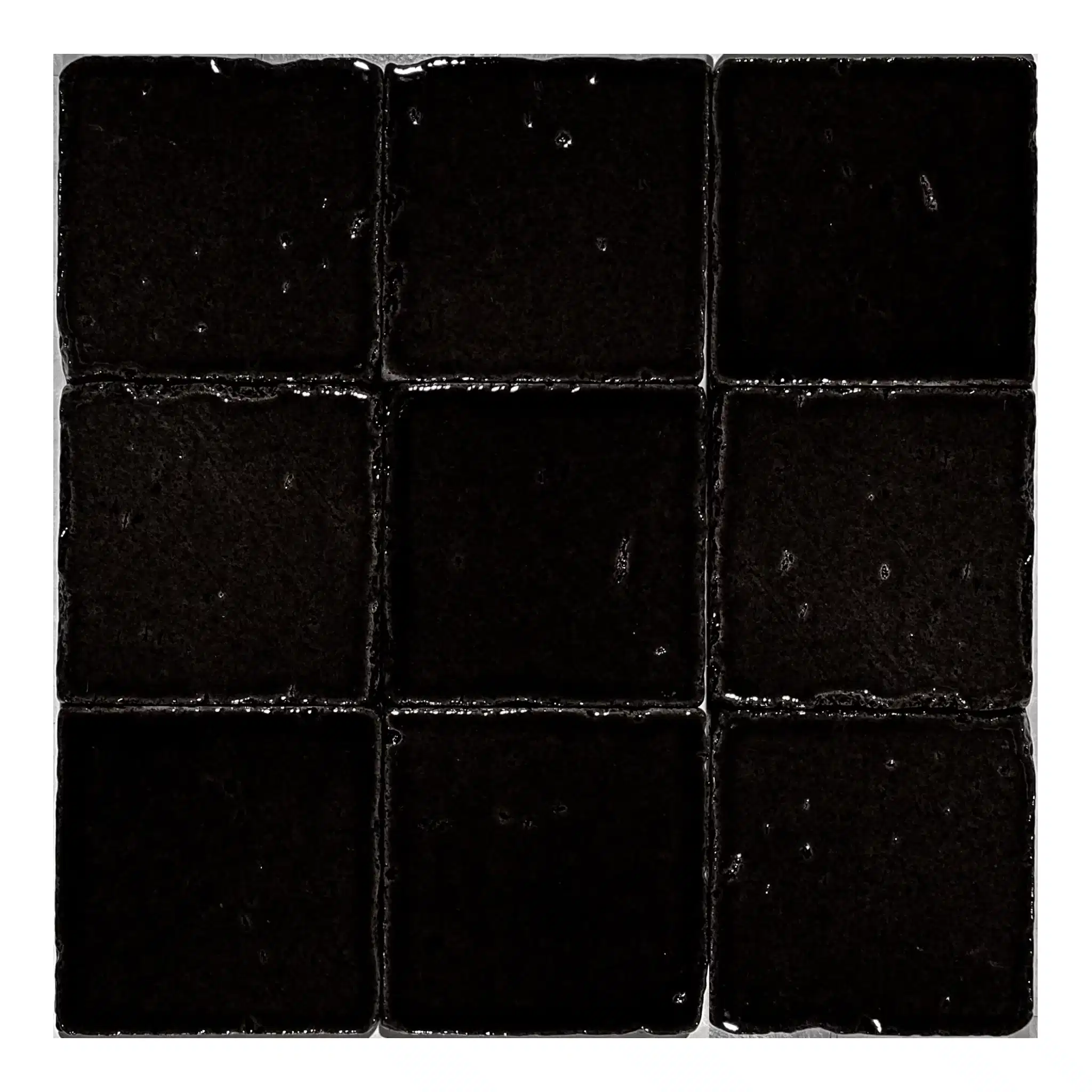 Sırlı Lav Taşı T 10x10 Siyah