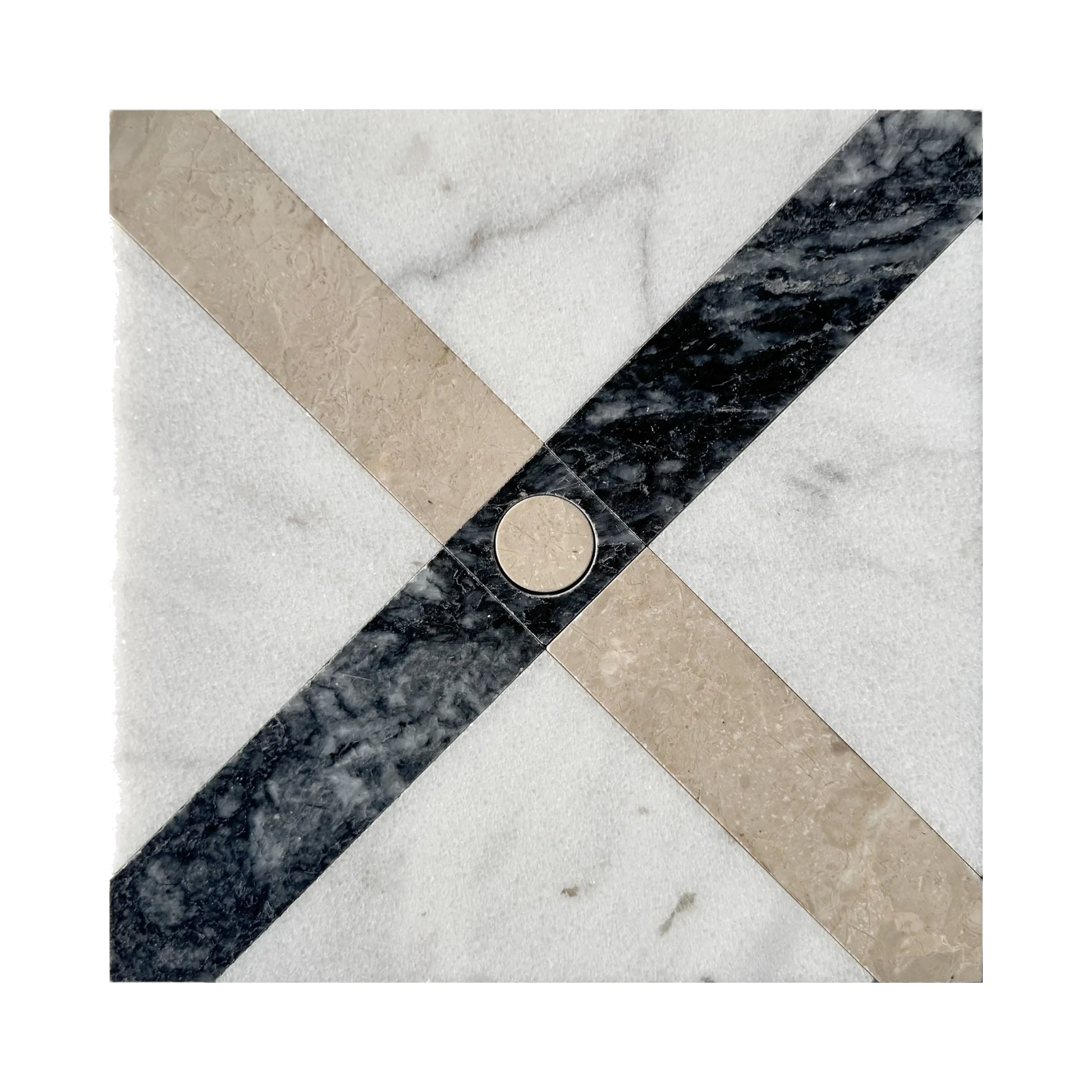 Carya Mermer Karo Beyaz Mix