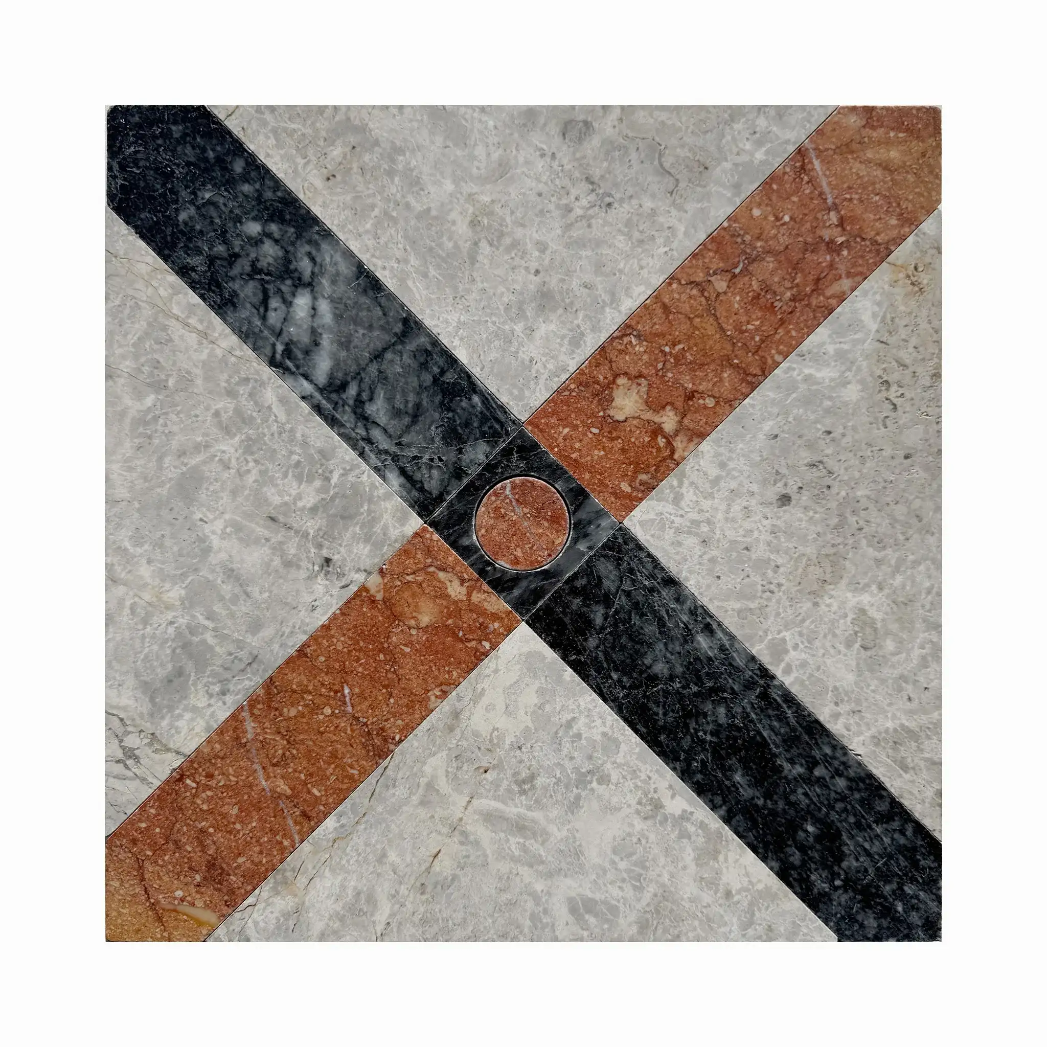 Carya Mermer Karo Gri Mix